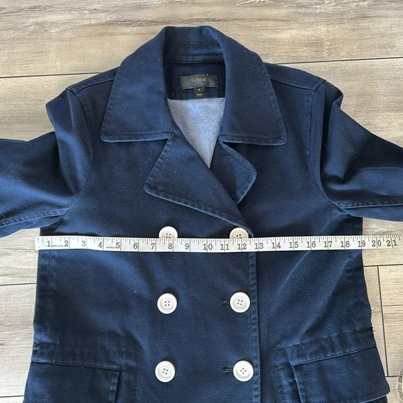 J. Crew Navy Blue double breasted Majesty Peacoat size 4 cotton - Picture 4 of 7